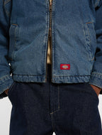 Giacca in denim con cappuccio Miami - Lavaggio blu medio sbiadito - Donna