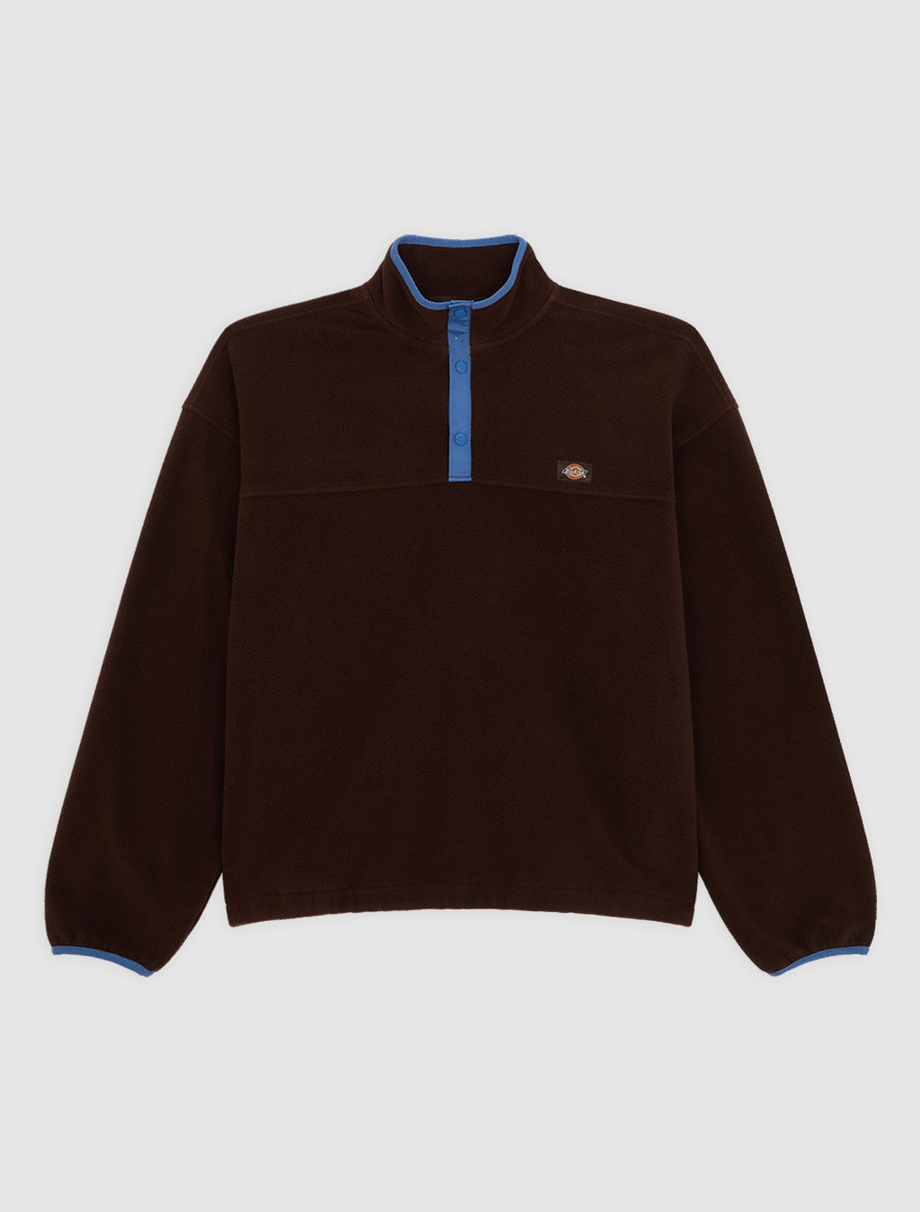 Maglia in sherpa con mezza zip Leupp - Marrone cioccolato - Uomo
