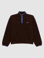 Maglia in sherpa con mezza zip Leupp - Marrone cioccolato - Uomo