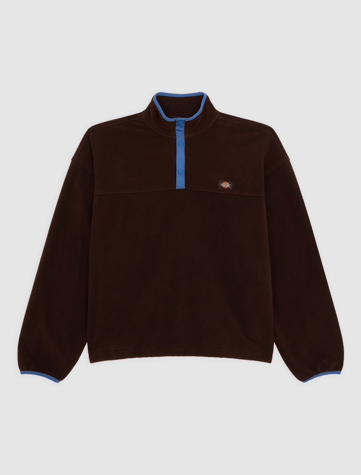 Maglia in sherpa con mezza zip Leupp - Marrone cioccolato - Uomo
