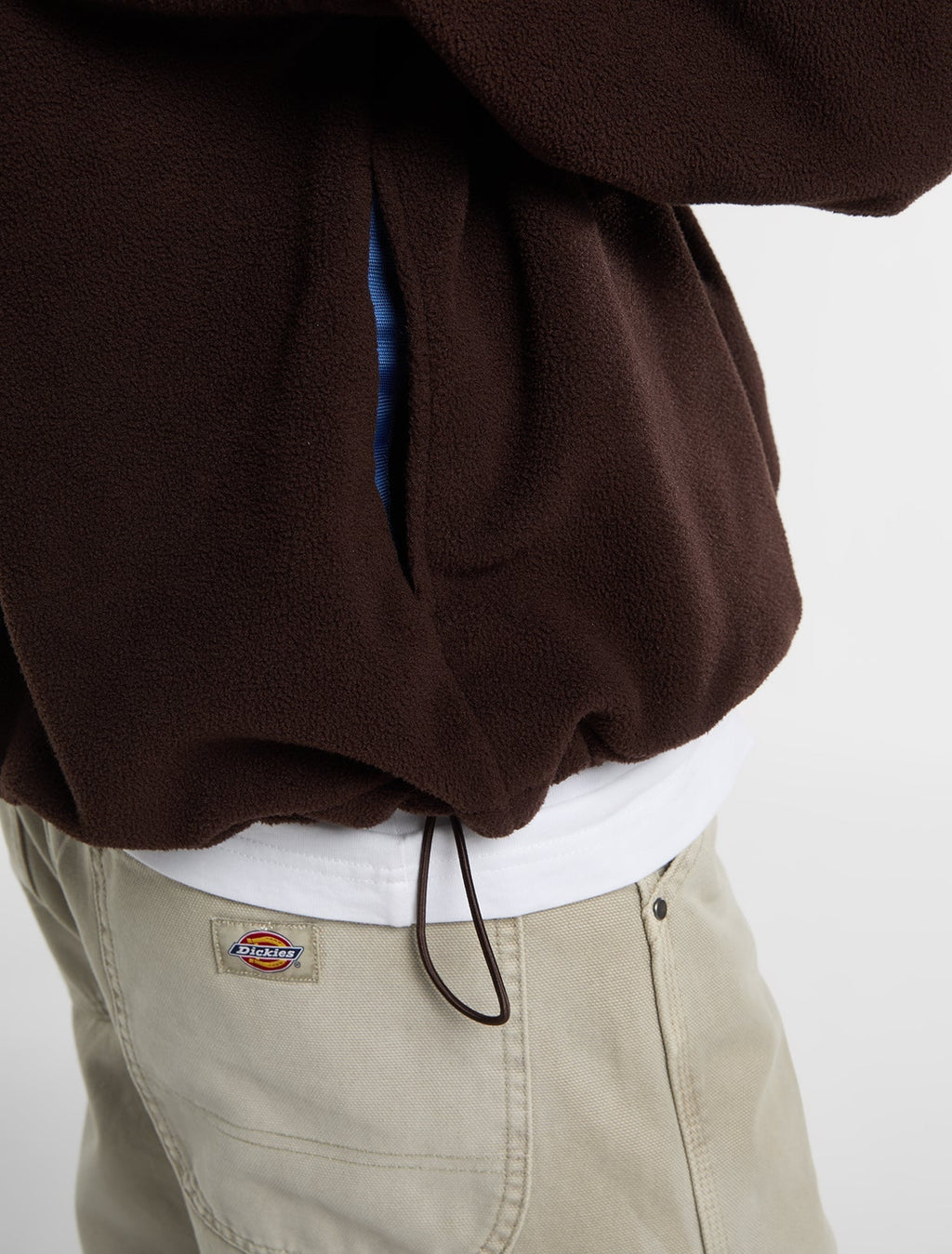 Maglia in sherpa con mezza zip Leupp - Marrone cioccolato - Uomo