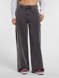 Pantalón de carpintero Houck de lona y corte ancho - Gris carbón - Mujer