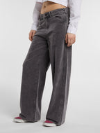 Pantalón de carpintero Houck de lona y corte ancho - Gris carbón - Mujer