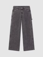 Pantalón de carpintero Houck de lona y corte ancho - Gris carbón - Mujer