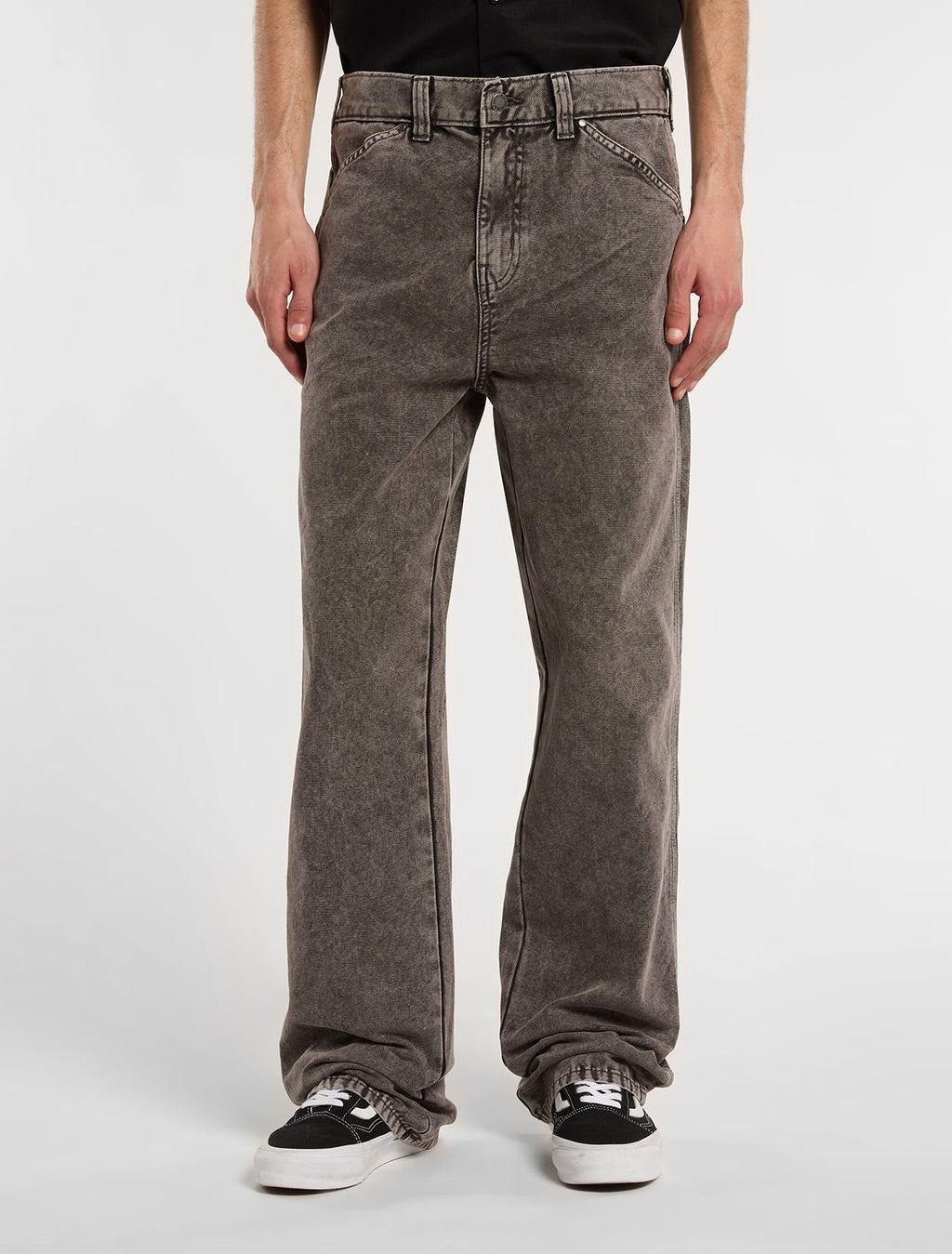 Pantalón de trabajo Houck de lona, corte holgado y pernera recta - Gris carbón - Hombre