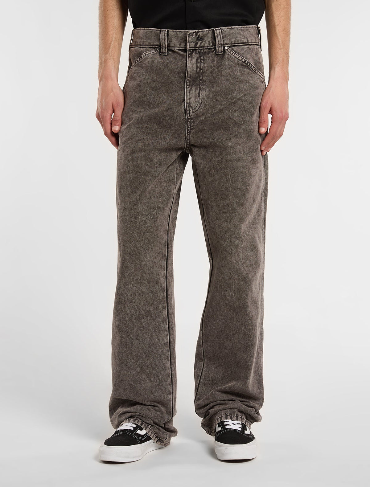 Pantalón de trabajo Houck de lona, corte holgado y pernera recta - Gris carbón - Hombre