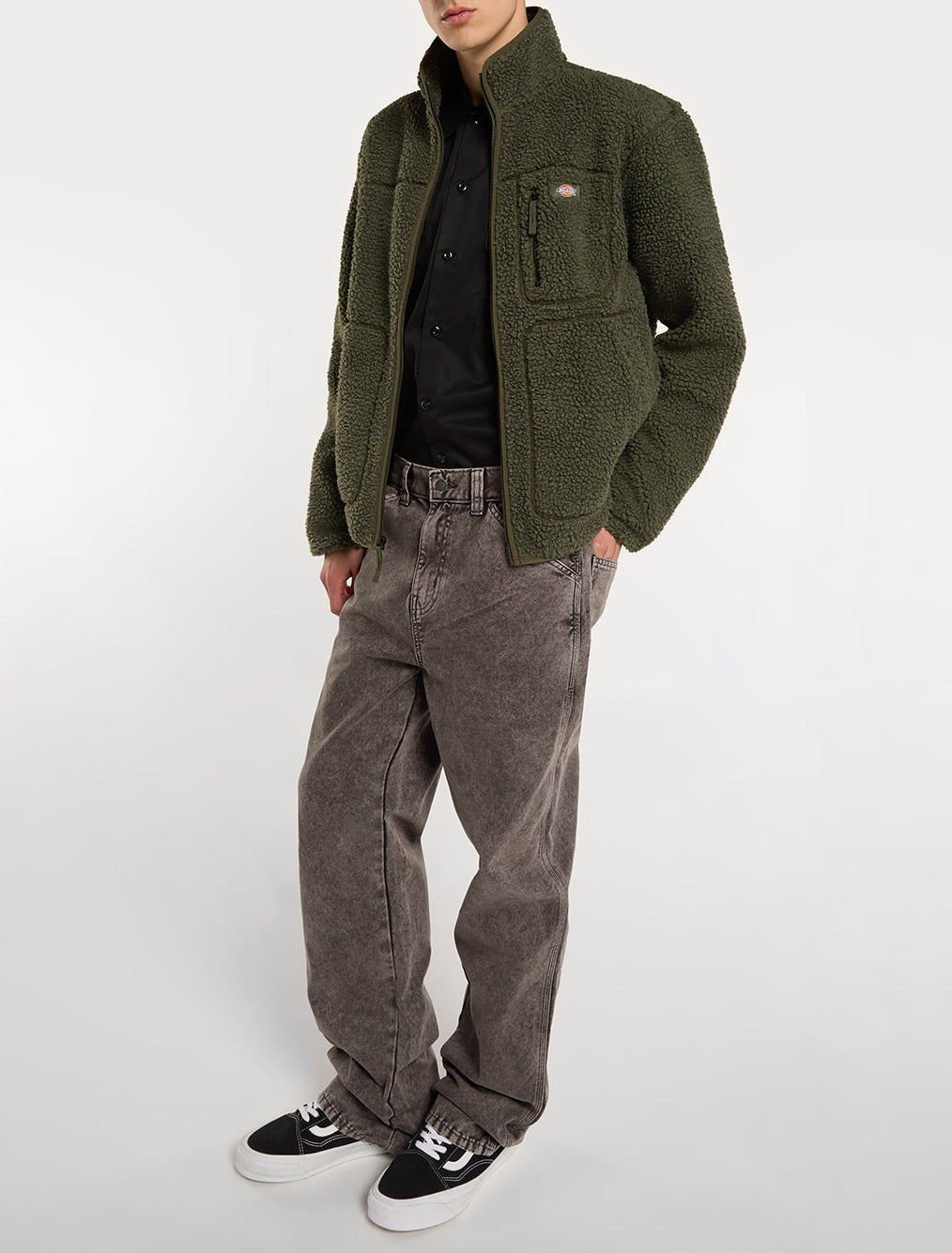 Pantalón de trabajo Houck de lona, corte holgado y pernera recta - Gris carbón - Hombre