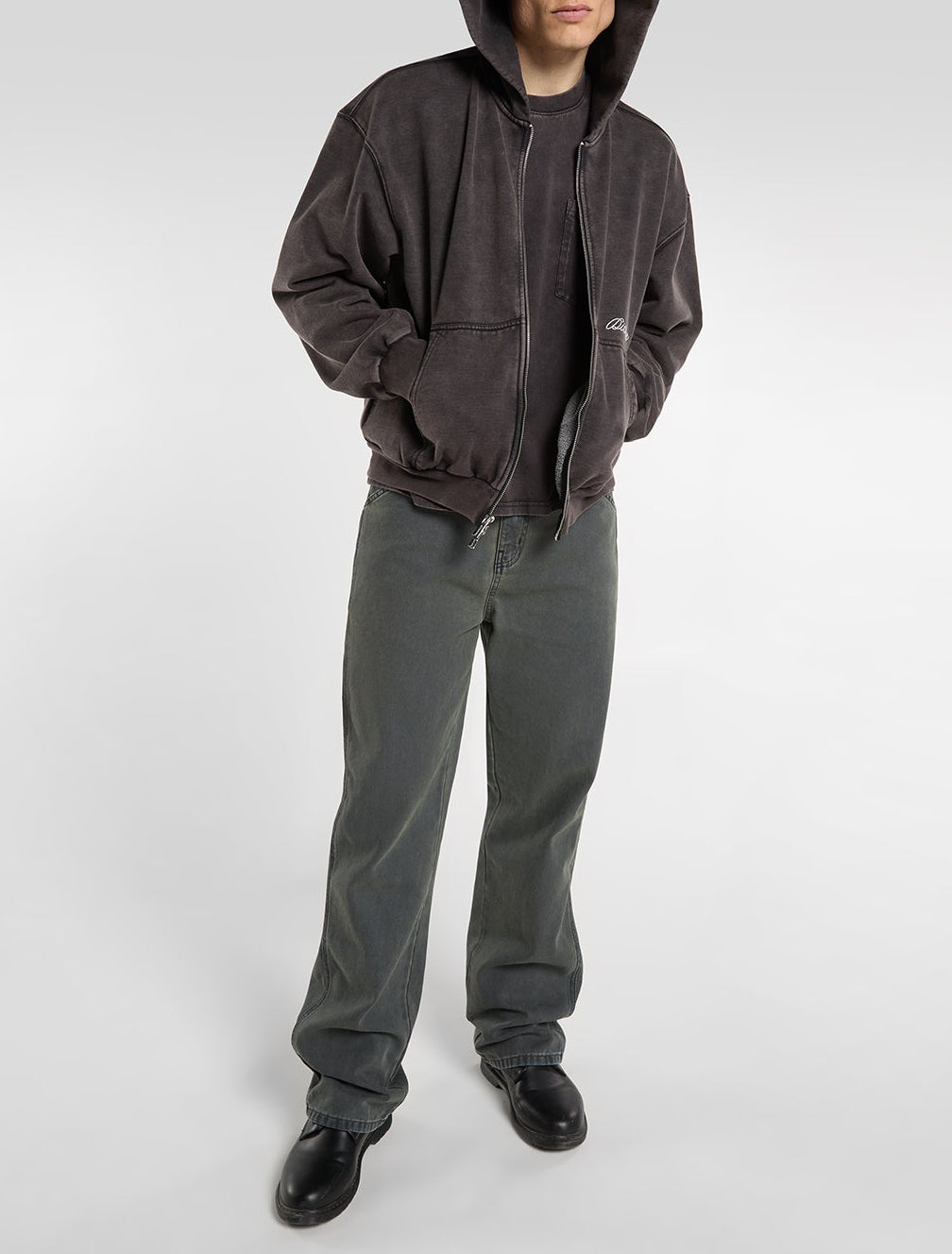Pantalón de trabajo Houck holgado de pernera recta en lona - Verde oscuro - Hombre