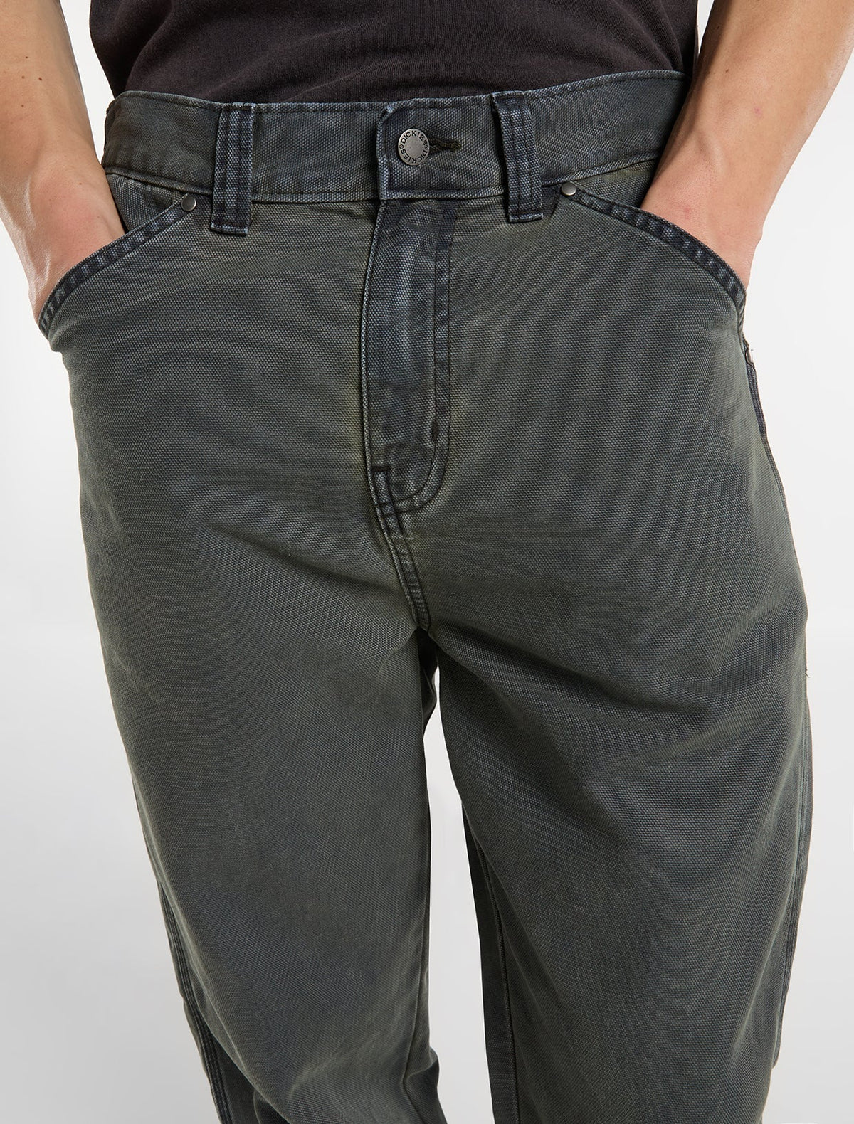 Pantalón de trabajo Houck holgado de pernera recta en lona - Verde oscuro - Hombre