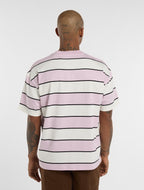 T-shirt a righe ricamata - Ecrù - Uomo