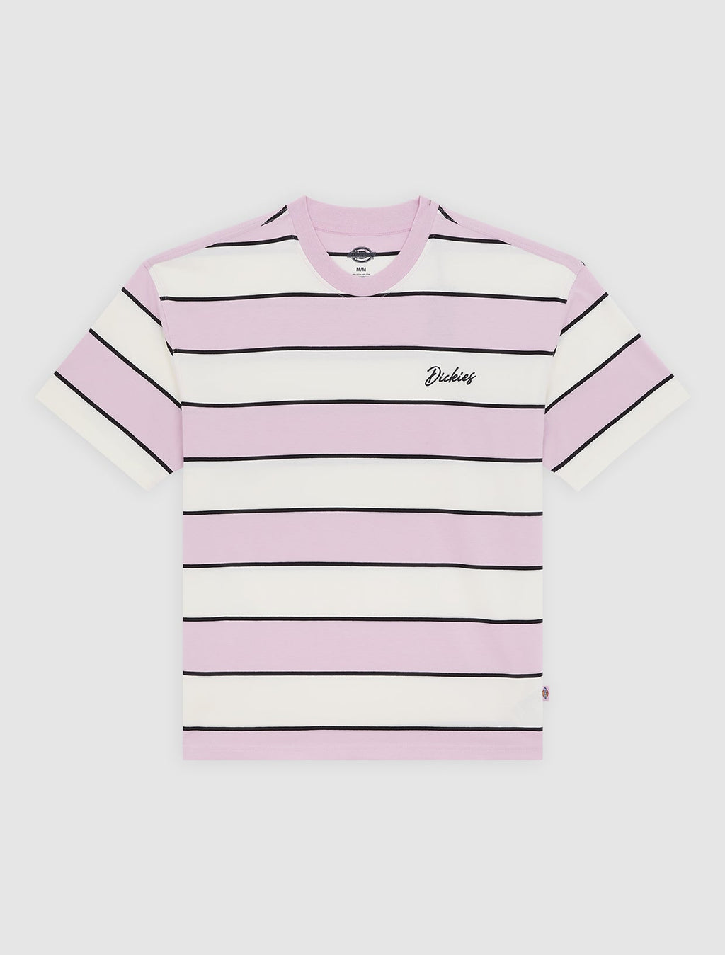 T-shirt a righe ricamata - Ecrù - Uomo