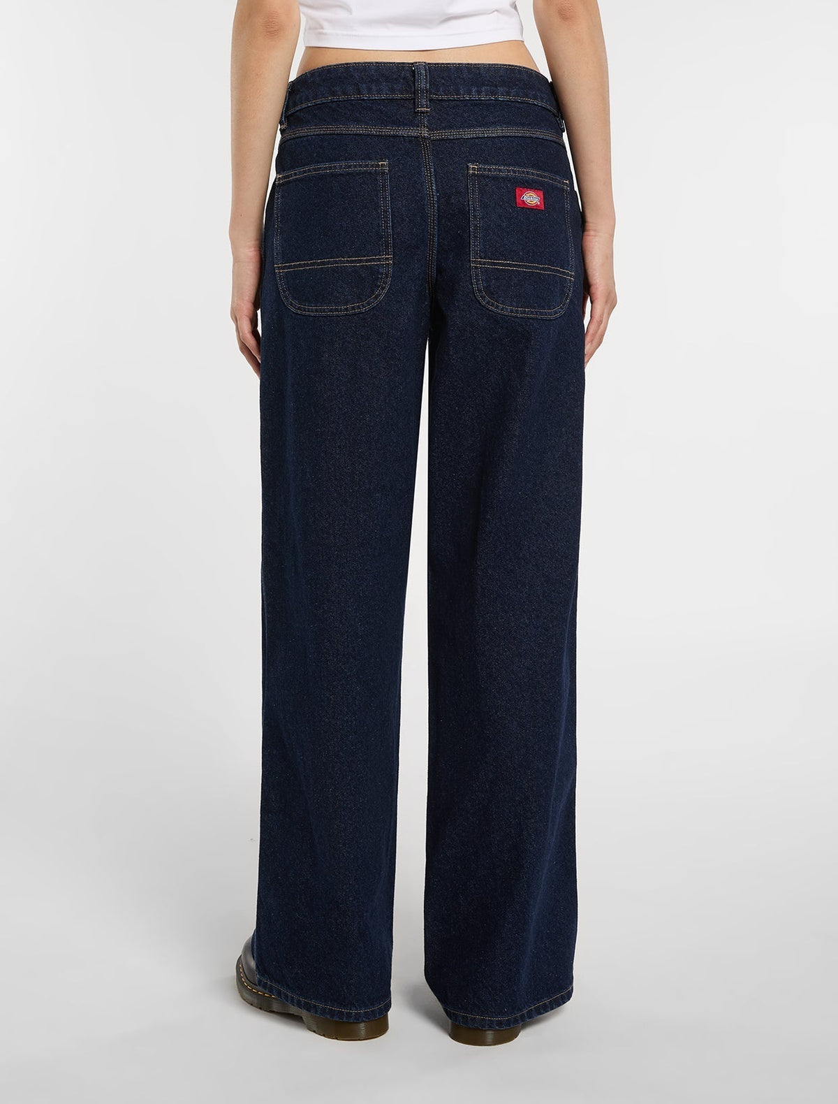 Jeans da lavoro Leesburg a vita medio-alta e gamba dritta rilassata - Lavaggio risciacquato - Donna
