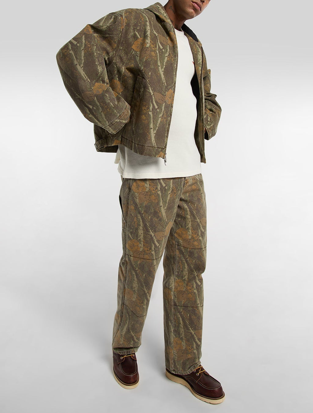 Pantalón de trabajo Houck holgado y recto de lona de camuflaje - Camuflaje - Hombre