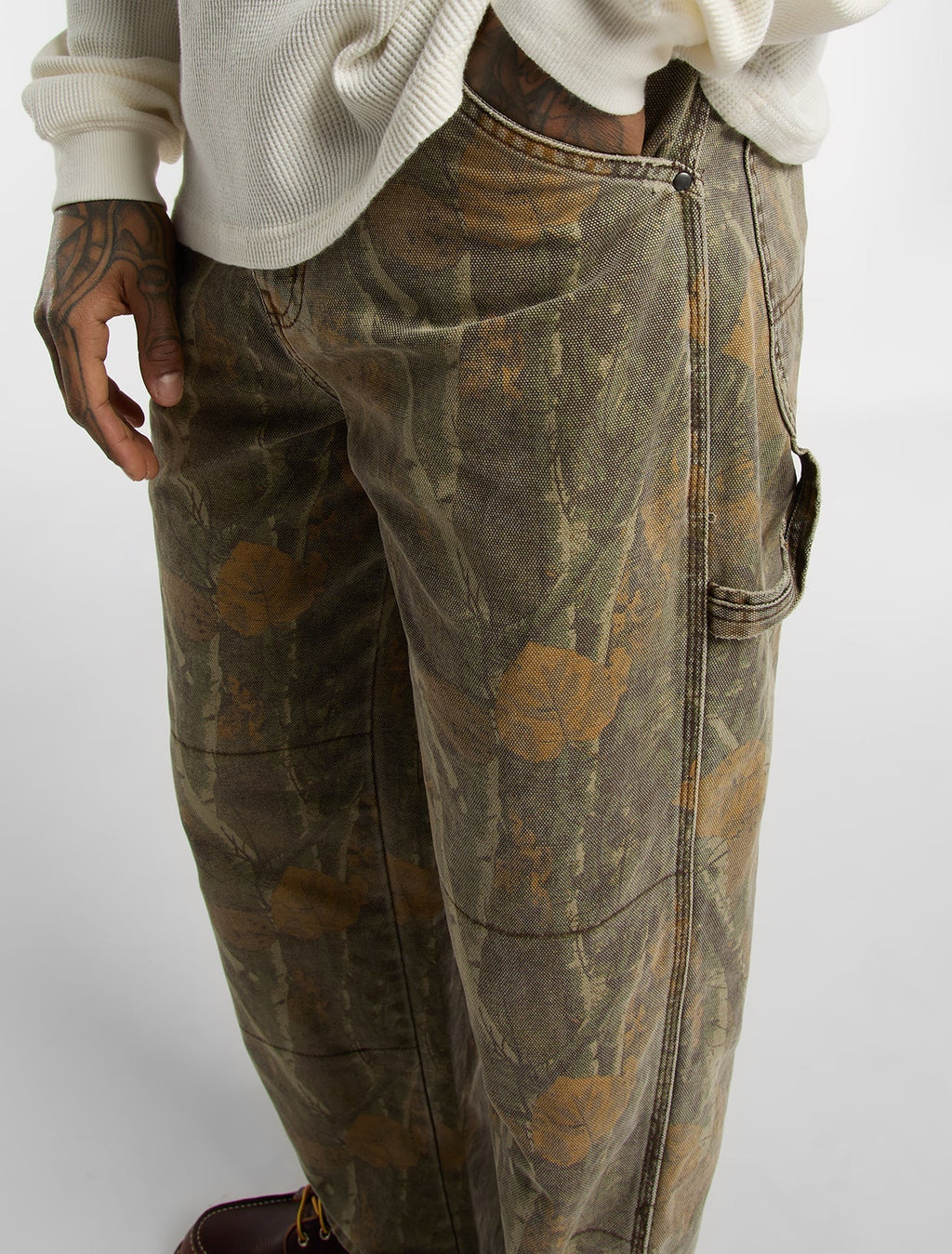 Pantalón de trabajo Houck holgado y recto de lona de camuflaje - Camuflaje - Hombre