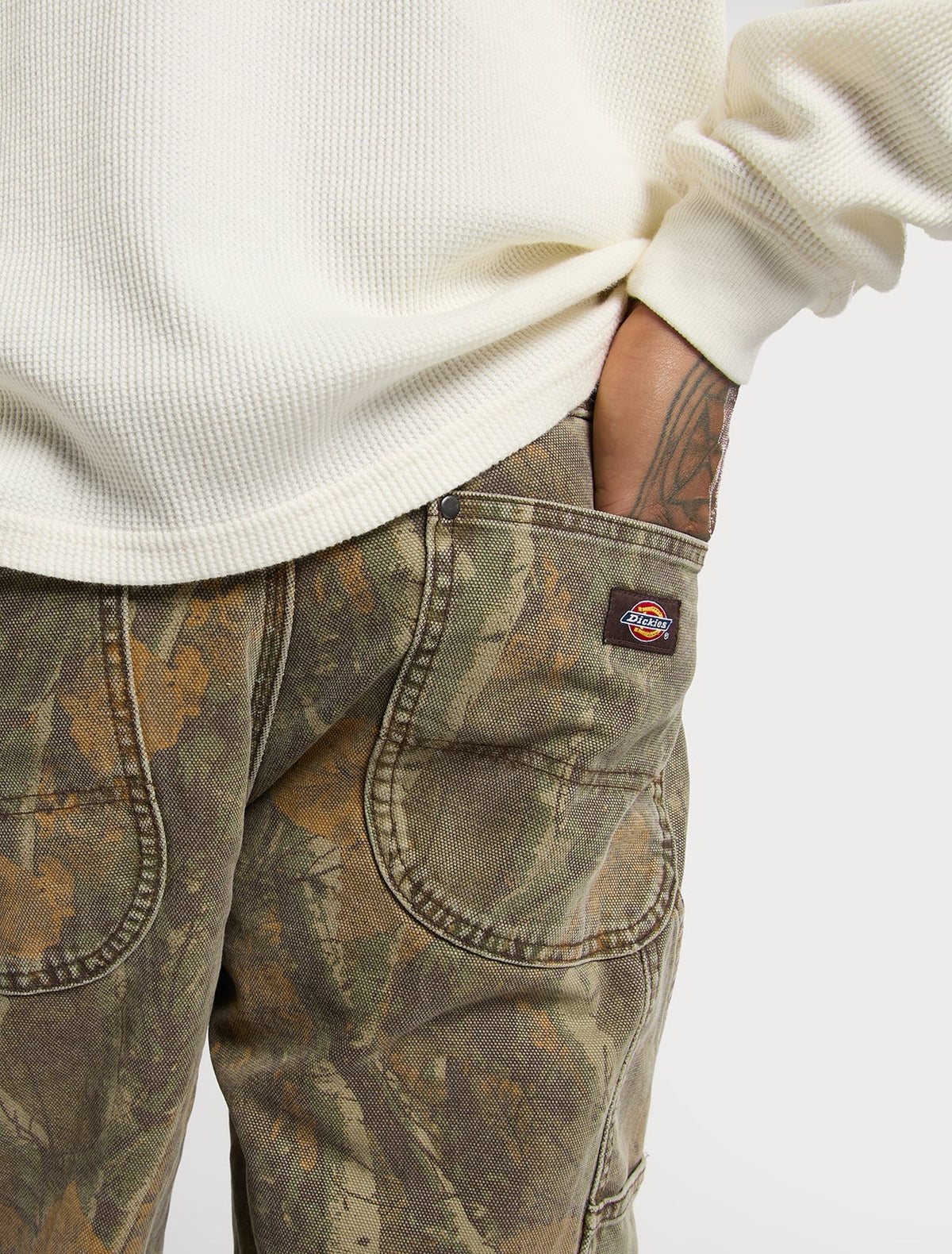 Pantalón de trabajo Houck holgado y recto de lona de camuflaje - Camuflaje - Hombre