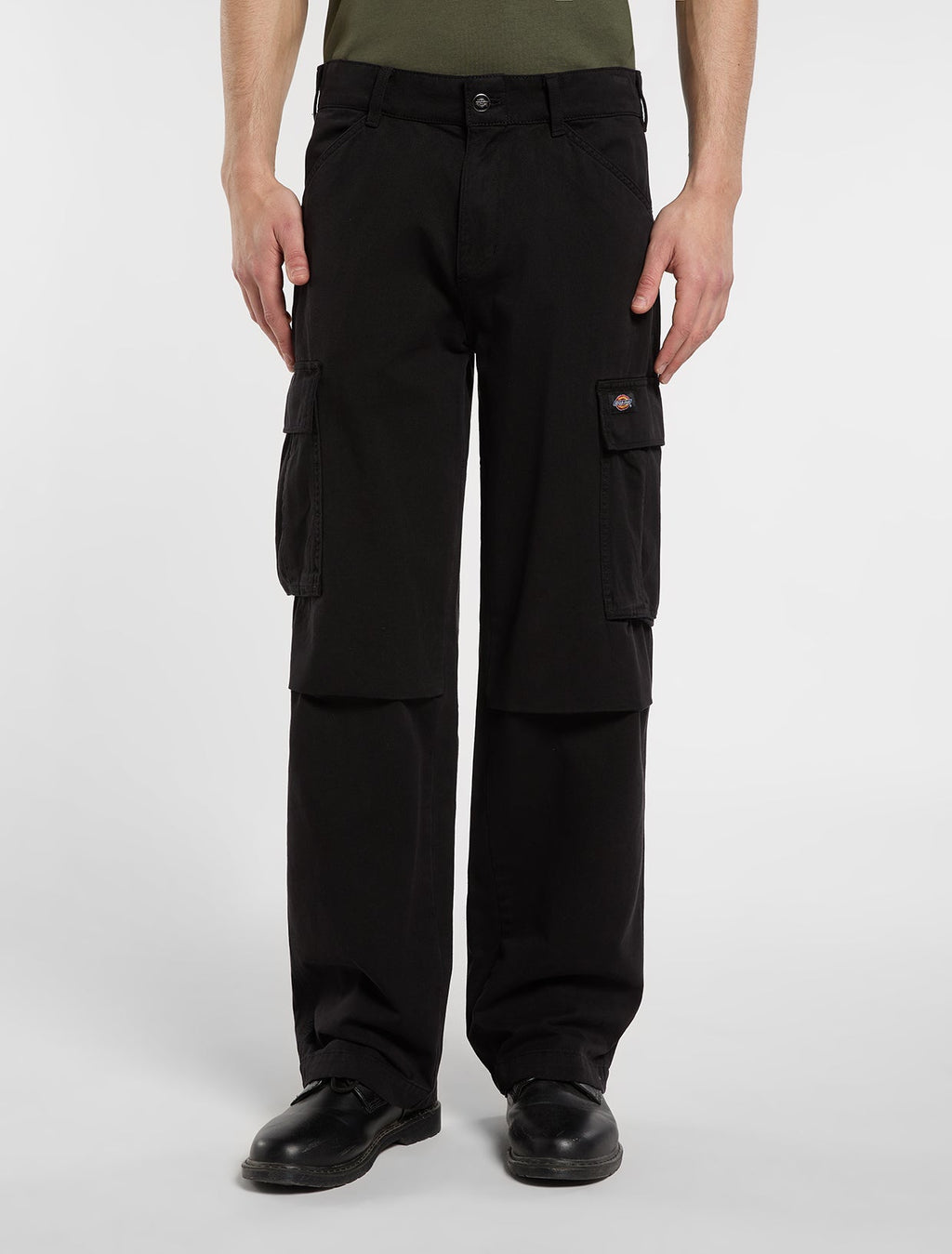 Pantalón cargo 247 holgado de corte recto teñido en prenda - negro - hombre