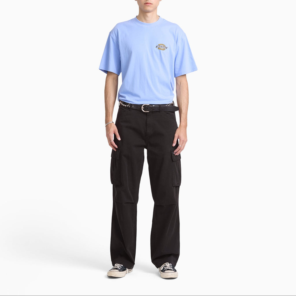 Pantalón cargo 247 holgado de corte recto teñido en prenda - negro - hombre