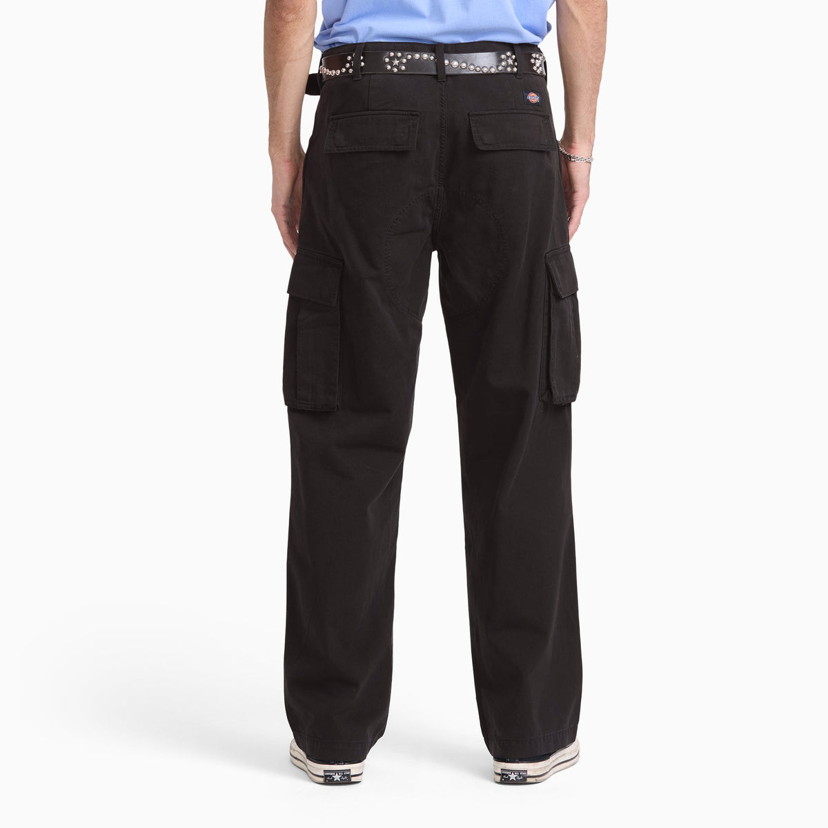 Pantalón cargo 247 holgado de corte recto teñido en prenda - negro - hombre