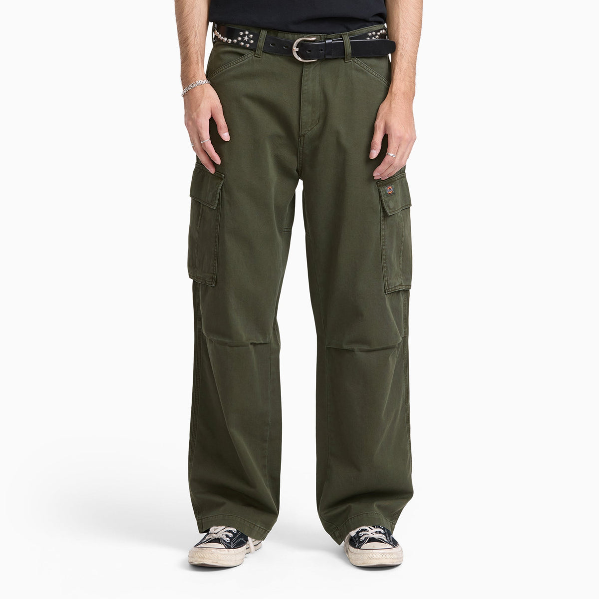 Pantaloni cargo 247 ampi a gamba dritta tinti in capo - Abissi profondi - Uomo