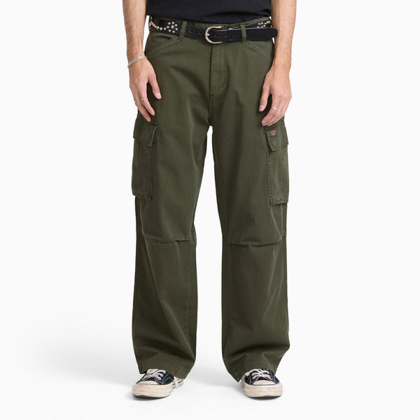 Pantaloni cargo 247 ampi a gamba dritta tinti in capo - Abissi profondi - Uomo