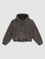 Bomber in tela con cappuccio Peoria - Grigio antracite - Donna