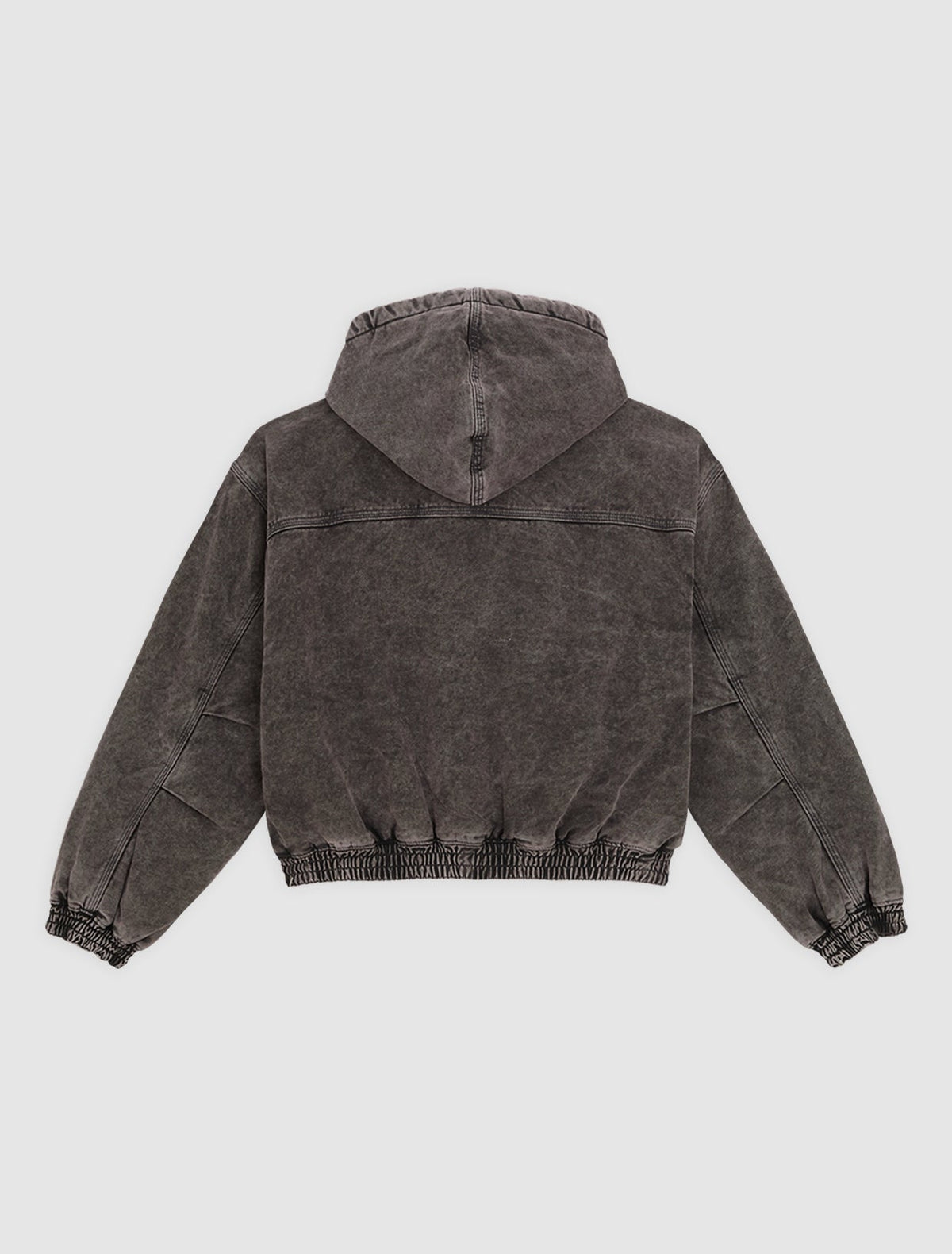 Bomber in tela con cappuccio Peoria - Grigio antracite - Donna