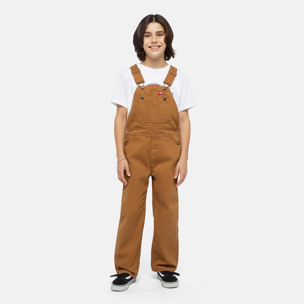 Salopette En Duck Canvas Pour Enfant - Rinsed Brown