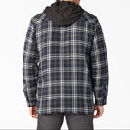 Sobrecamisa de franela con capucha y forro polar, corte holgado - Gris carbón - Hombre