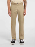 Double Knee Skinny Straight Work Trousers - Black - Men