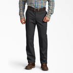 Pantalón de trabajo de sarga, corte regular y cintura activa - azul marino oscuro - hombre