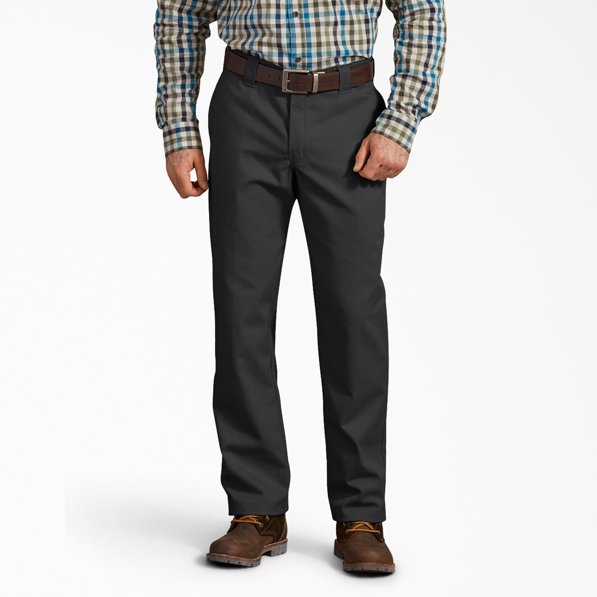 Pantalón de trabajo de sarga, corte regular y cintura activa - azul marino oscuro - hombre