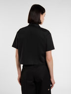 Cropped Short Sleeve Work Shirt - Black