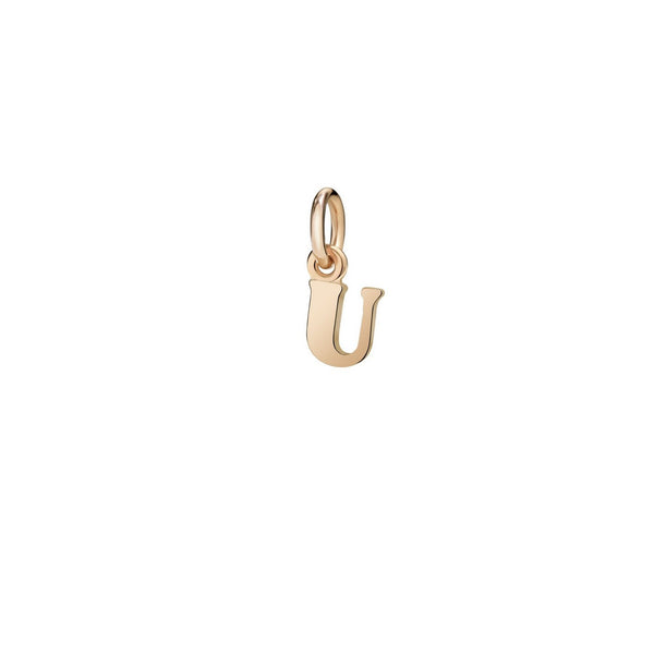Charm Lettera U - Oro rosa 9K