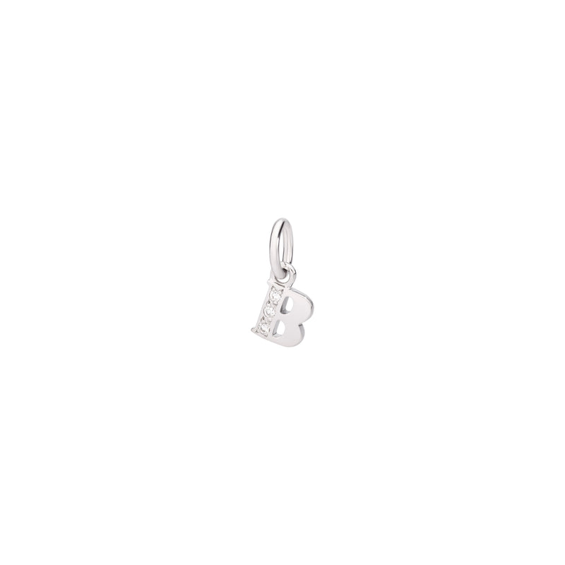 Charm Lettre B - White Gold & White Diamonds - Petit