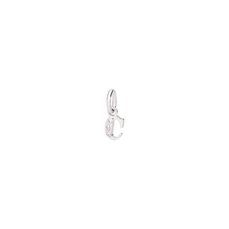 Charm Lettre C - White Gold & White Diamonds - Petit