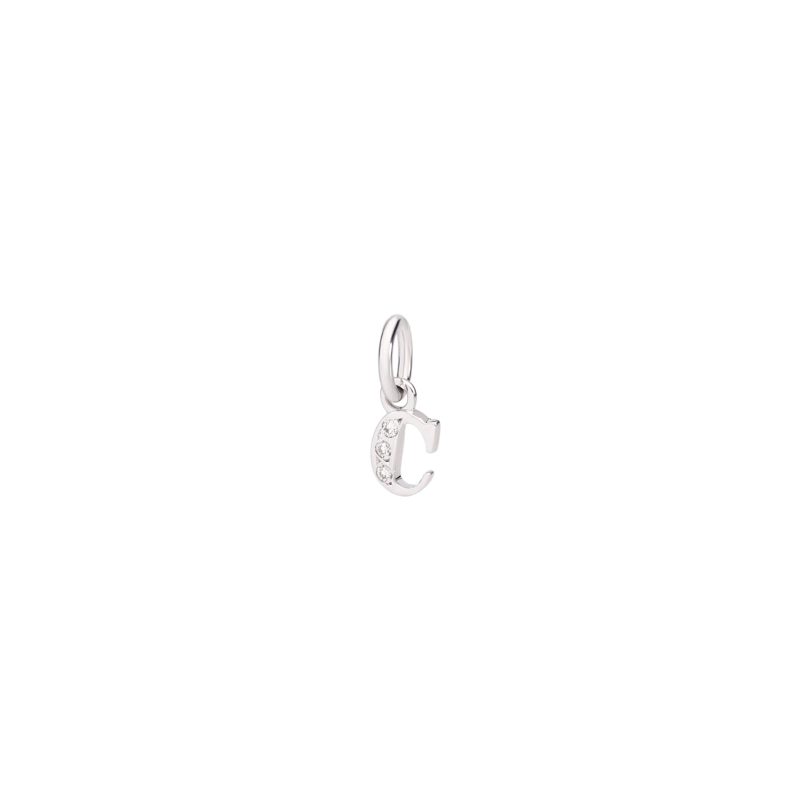 Charm Lettre C - White Gold & White Diamonds - Petit