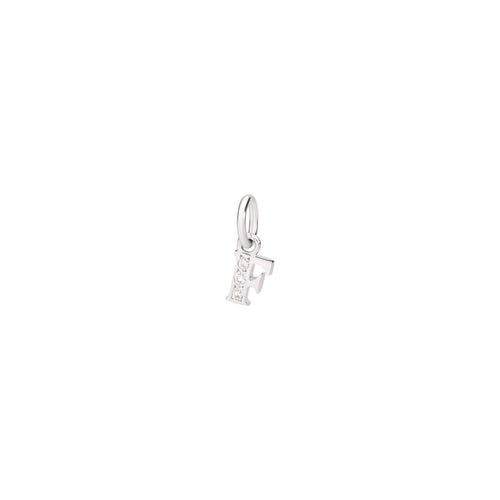 Charm Lettre F - White Gold & White Diamonds - Petit