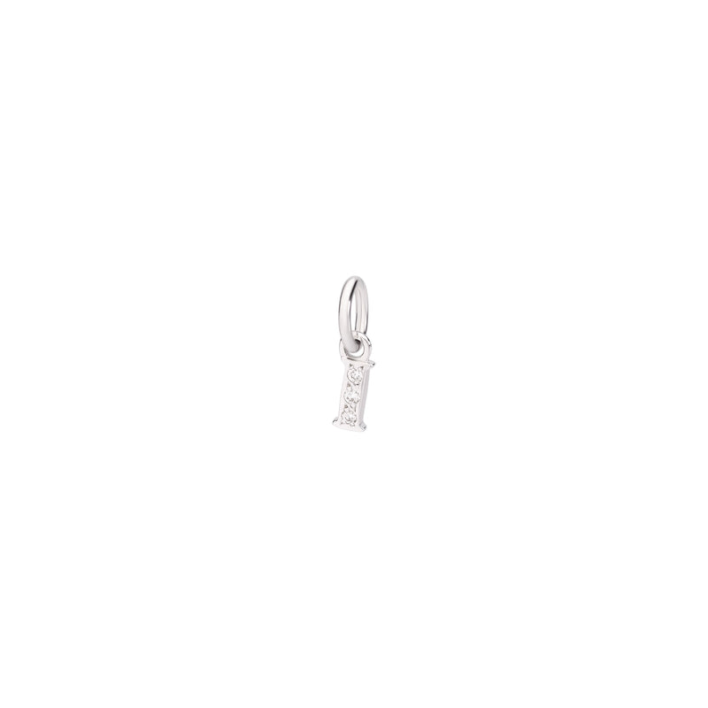 Charm Lettre I - White Gold & White Diamonds - Petit