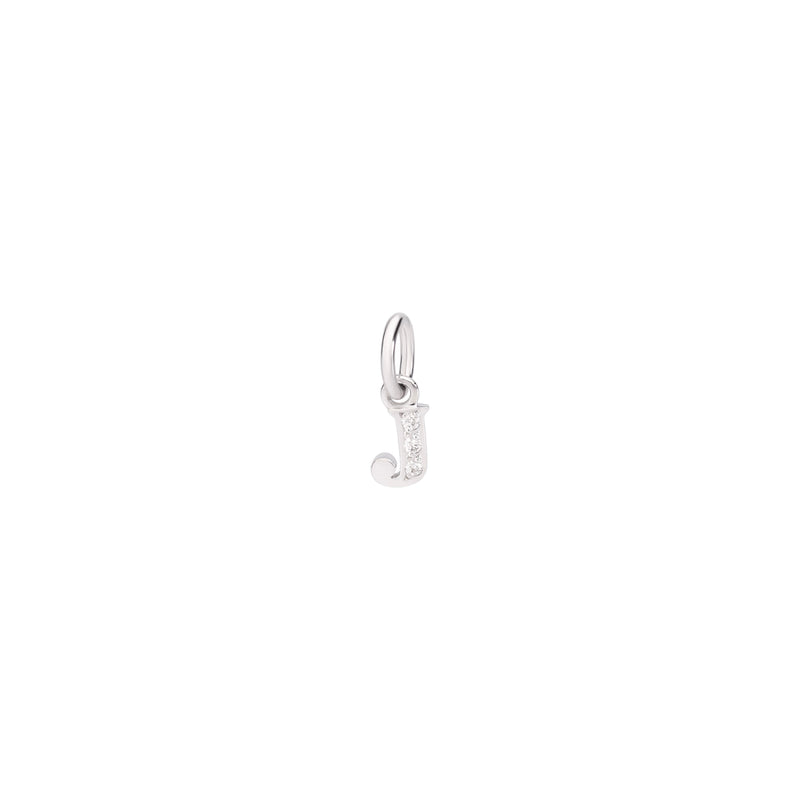 Charm Lettre K - White Gold & White Diamonds - Petit