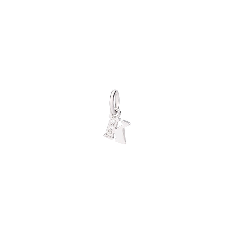 Charm Lettre J - White Gold & White Diamonds - Petit