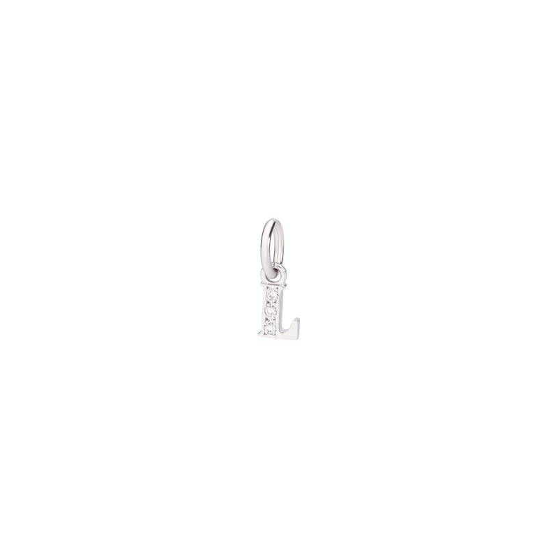 Charm Lettre L - White Gold & White Diamonds - Petit