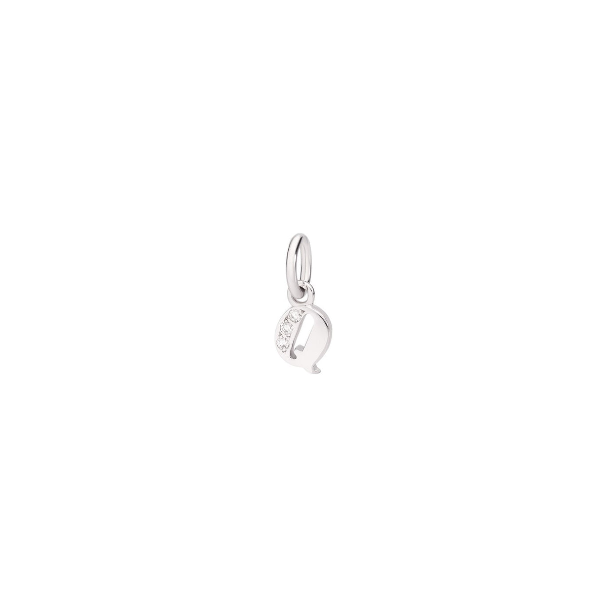 Letter Charm - White Diamonds - 18K White Gold