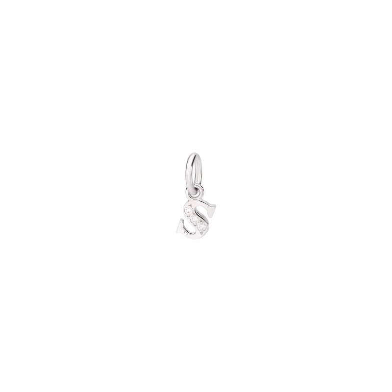 Charm Lettre S - White Gold & White Diamonds - Petit