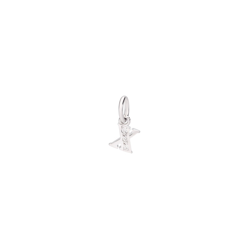 Charm Lettre X - White Gold & White Diamonds - Petit