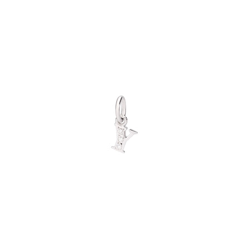 Charm Lettre Y - White Gold & White Diamonds - Petit