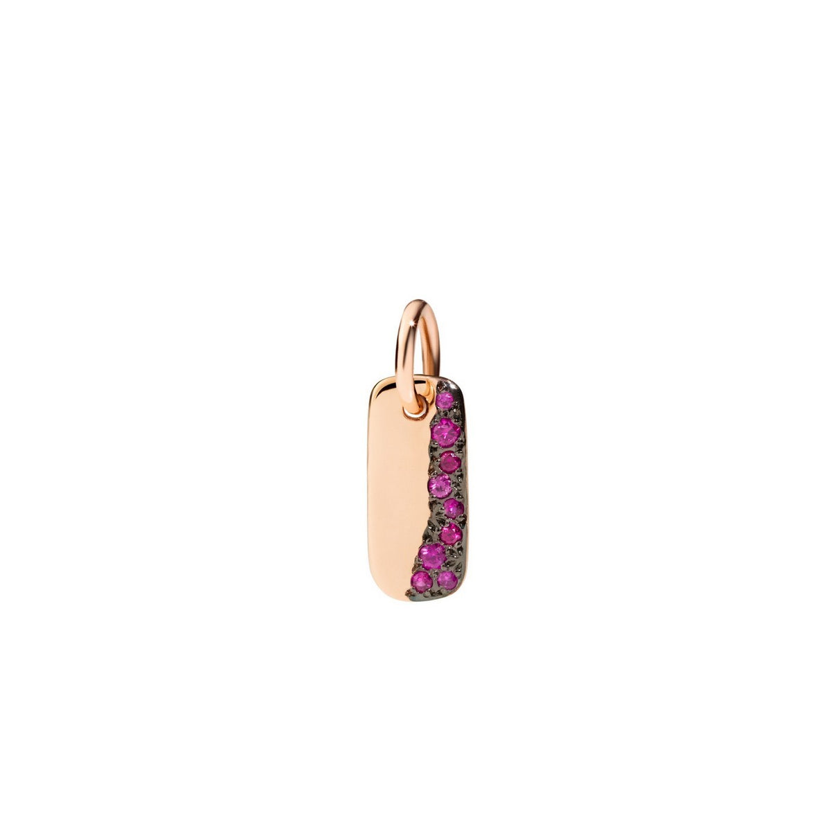 Rubin Tag-charm - 9 karat rosa guld