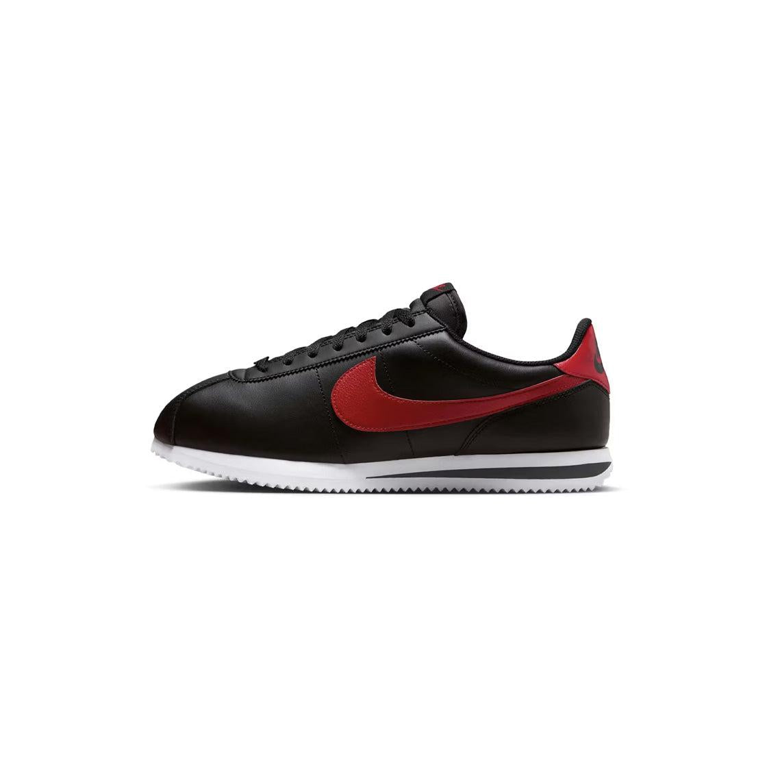 Men's Nike Cortez Classic Leather Trainers - Black, Red, White