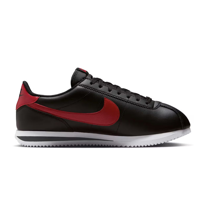 Men's Nike Cortez Classic Leather Trainers - Black, Red, White