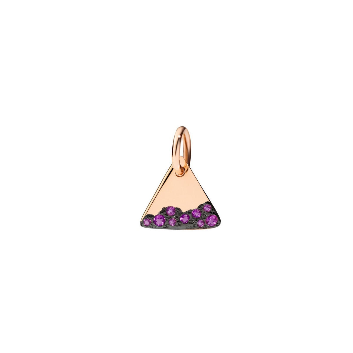 Ametyst Tag-charm - 9 karat rosa guld