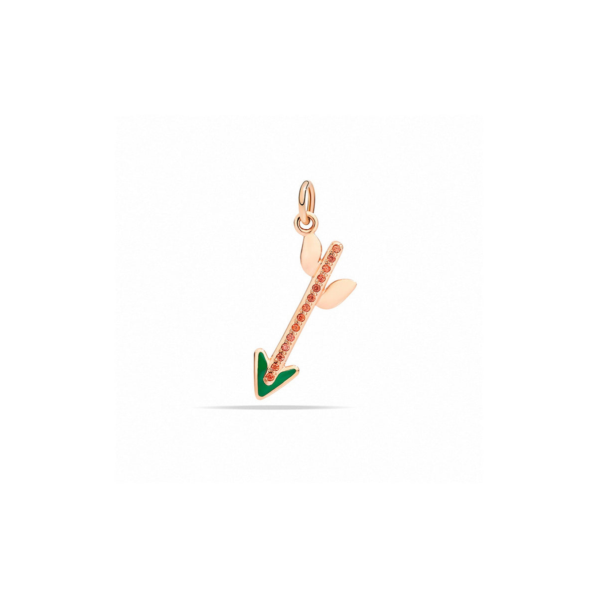 Arrow Charm - Orange Sapphires